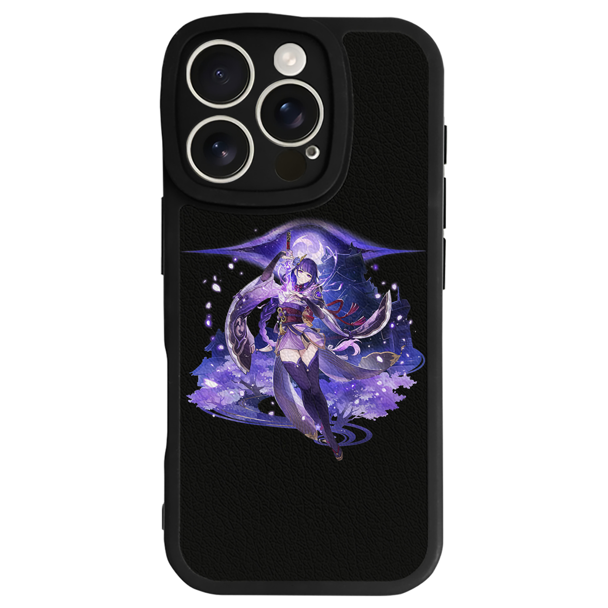げんし神 雷電将軍 らいでんしょうぐん genshin Raiden Shogun 【iPhone 16シリーズ対応】シリコンスマホケース（レザー調） 材質：シリコン